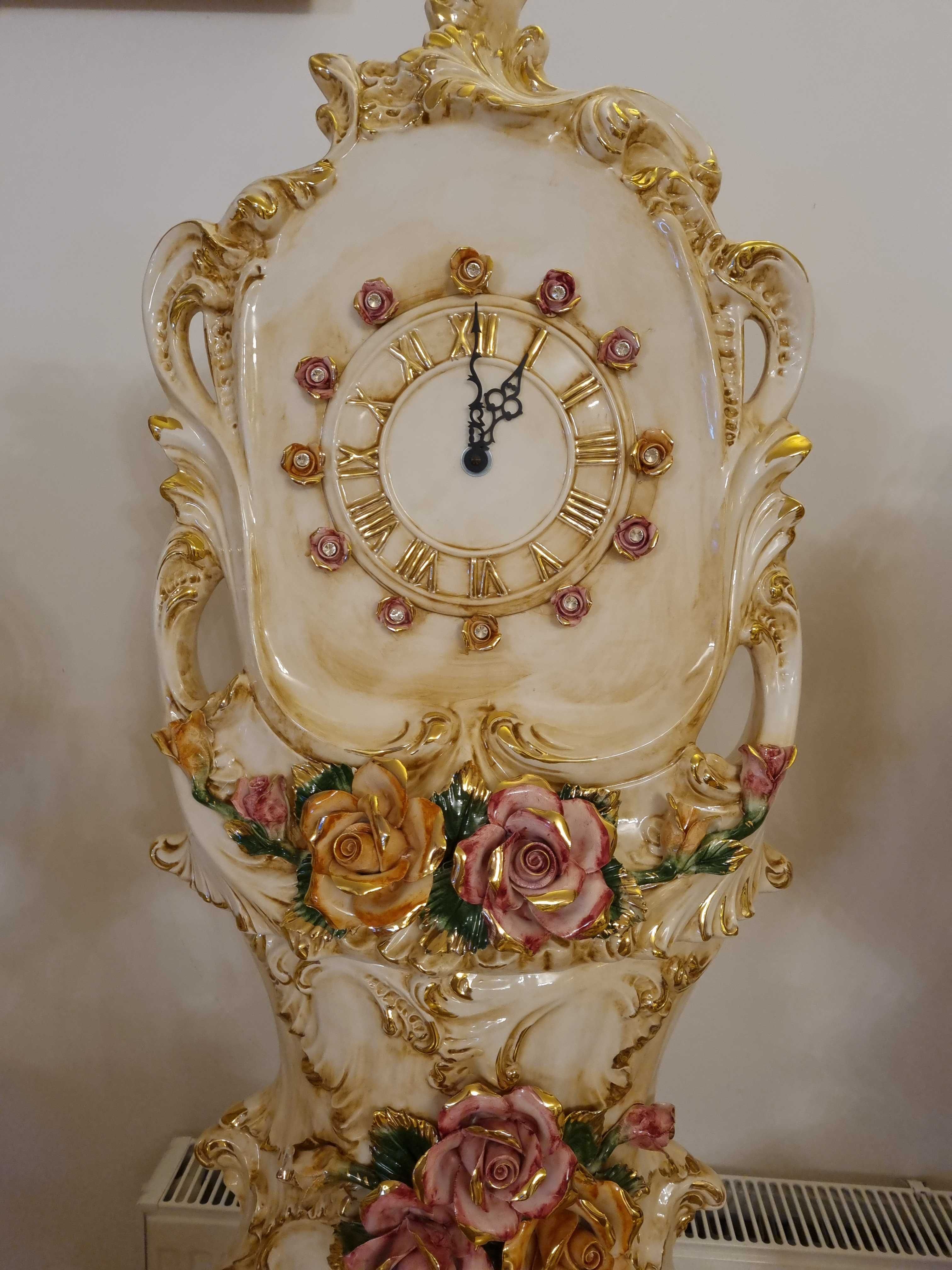 Włoski zegar barokowy w stylu CAPODIMONTE