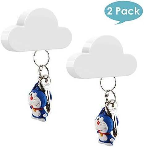 Magnetyczny wieszak na klucze chmurka 2 szt. – biały organizer ścienny