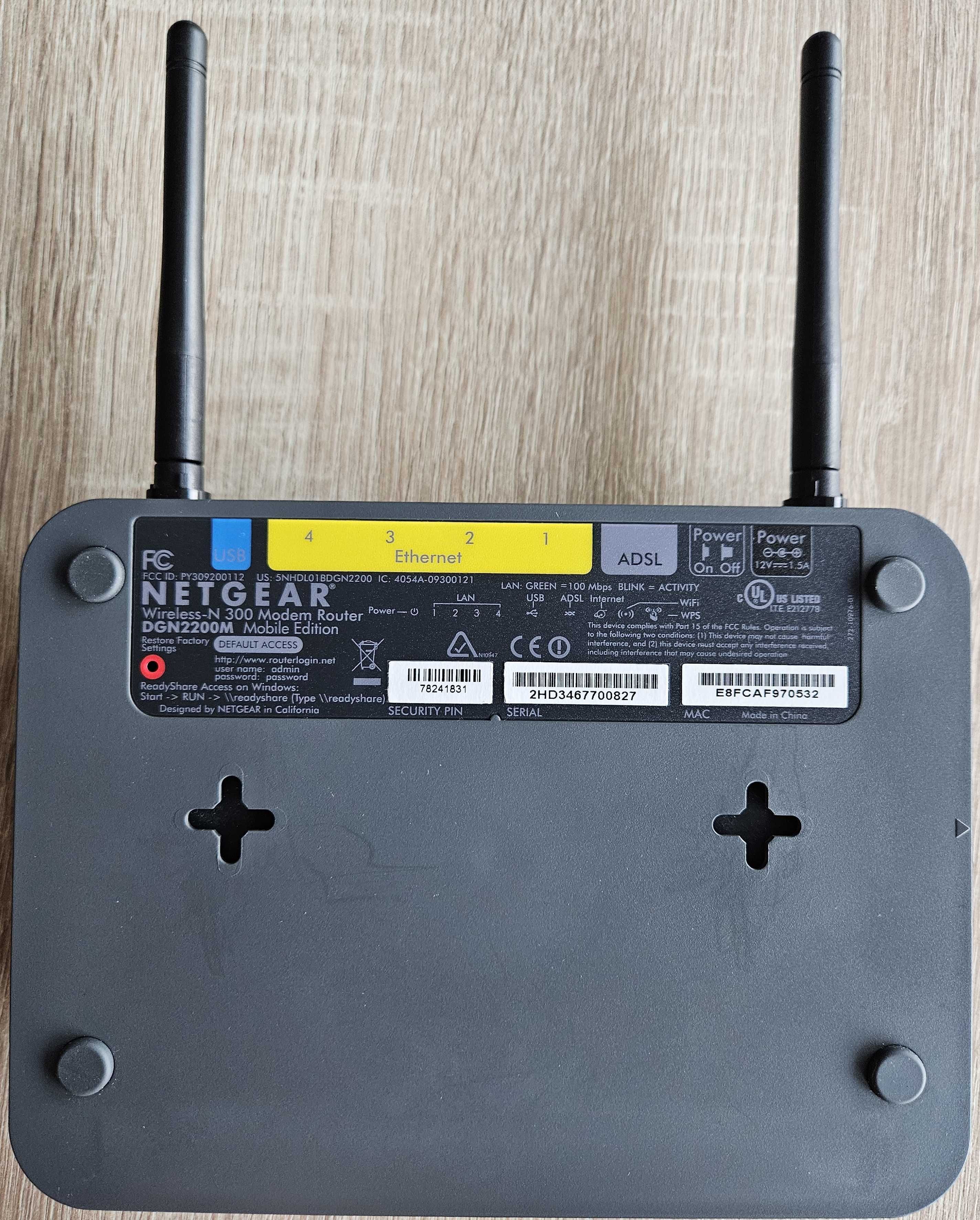 Ruter combo DGN2200M N300 Wireless ADSL2+ Modem Router Mobile Edition