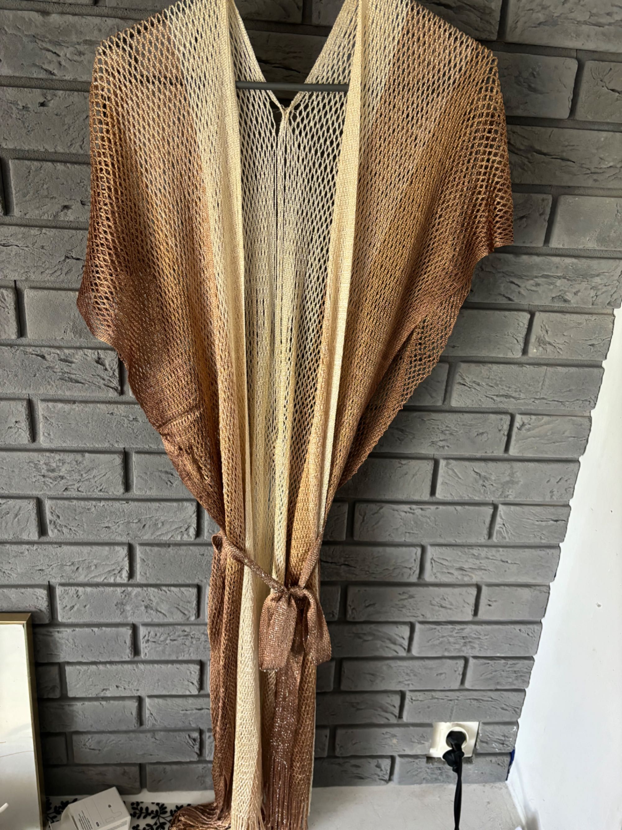 Narzutka kimono tunika na strój kąpielowy złoty