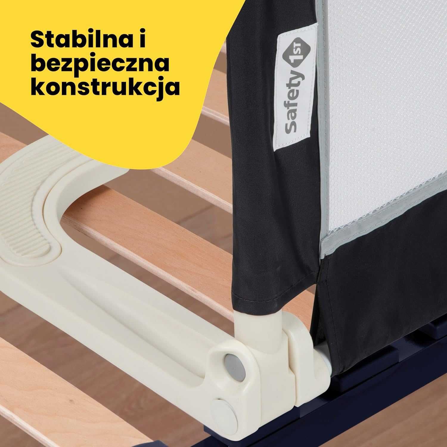 Barierka składana do łóżeczka Safety 1st 106x42 cm ciemnoszara 4919