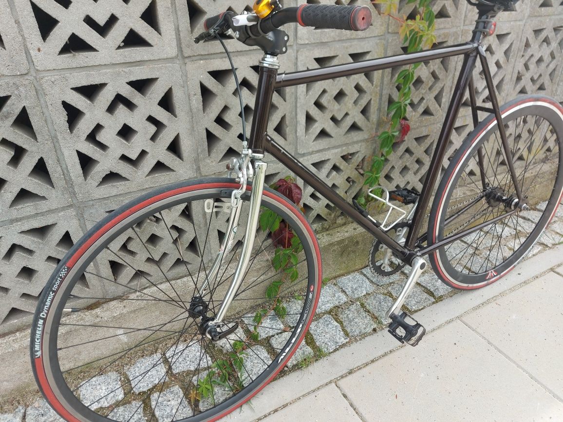 Rower szosowy single speed ostre koło roz XL wolnobieg  klasyk