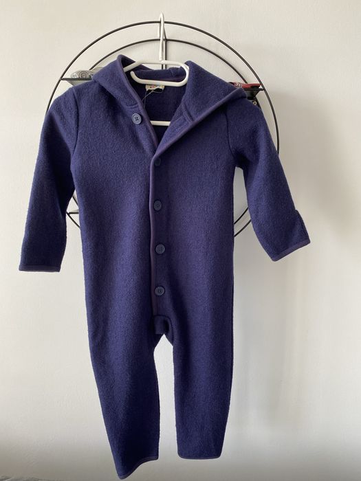 Wełniany pajacyk kombinezon zimowy wełna dla dziecka 86/92 cm