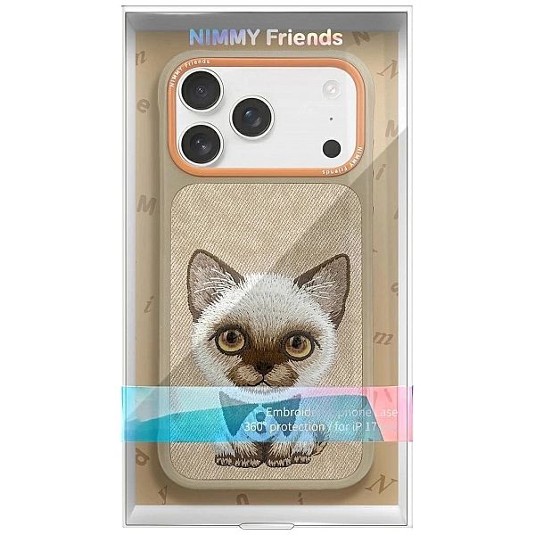 Etui Nimmy Big Eyed Pet 2.0 Cat do iPhone 17 Pro - beżowe