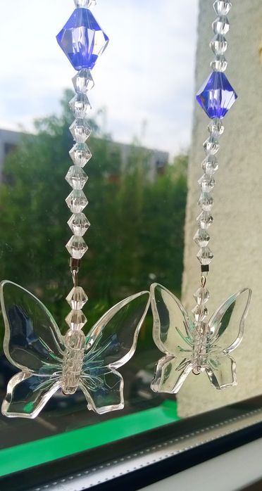 Zawieszka motyle 23cm kryształki
