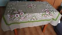 Obrus lniany nowy z prl z metką 142x142