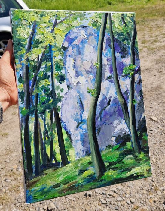 Obraz Skały w lesie, region wspinaczkowy Jęzory 30x40cm