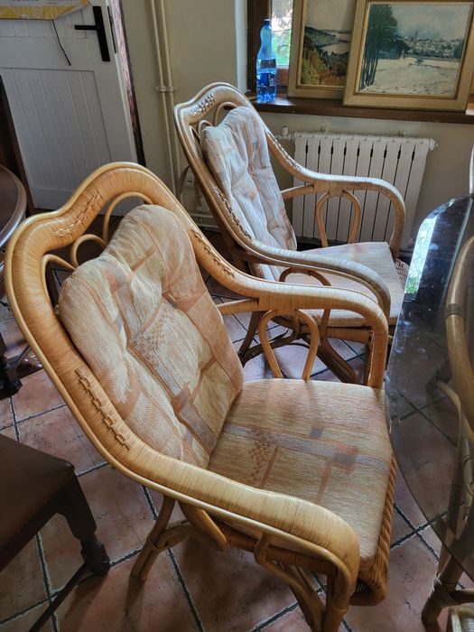 Zestaw ratanowy stół + 6 foteli do ogrodu, na taras