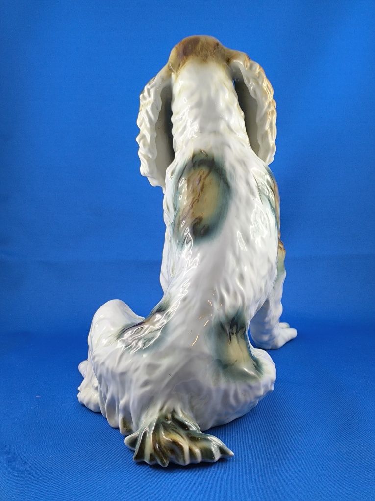 Spaniel Klausenburg Cervit Cluj Napoca 34cm #pies #porcelana #prezent