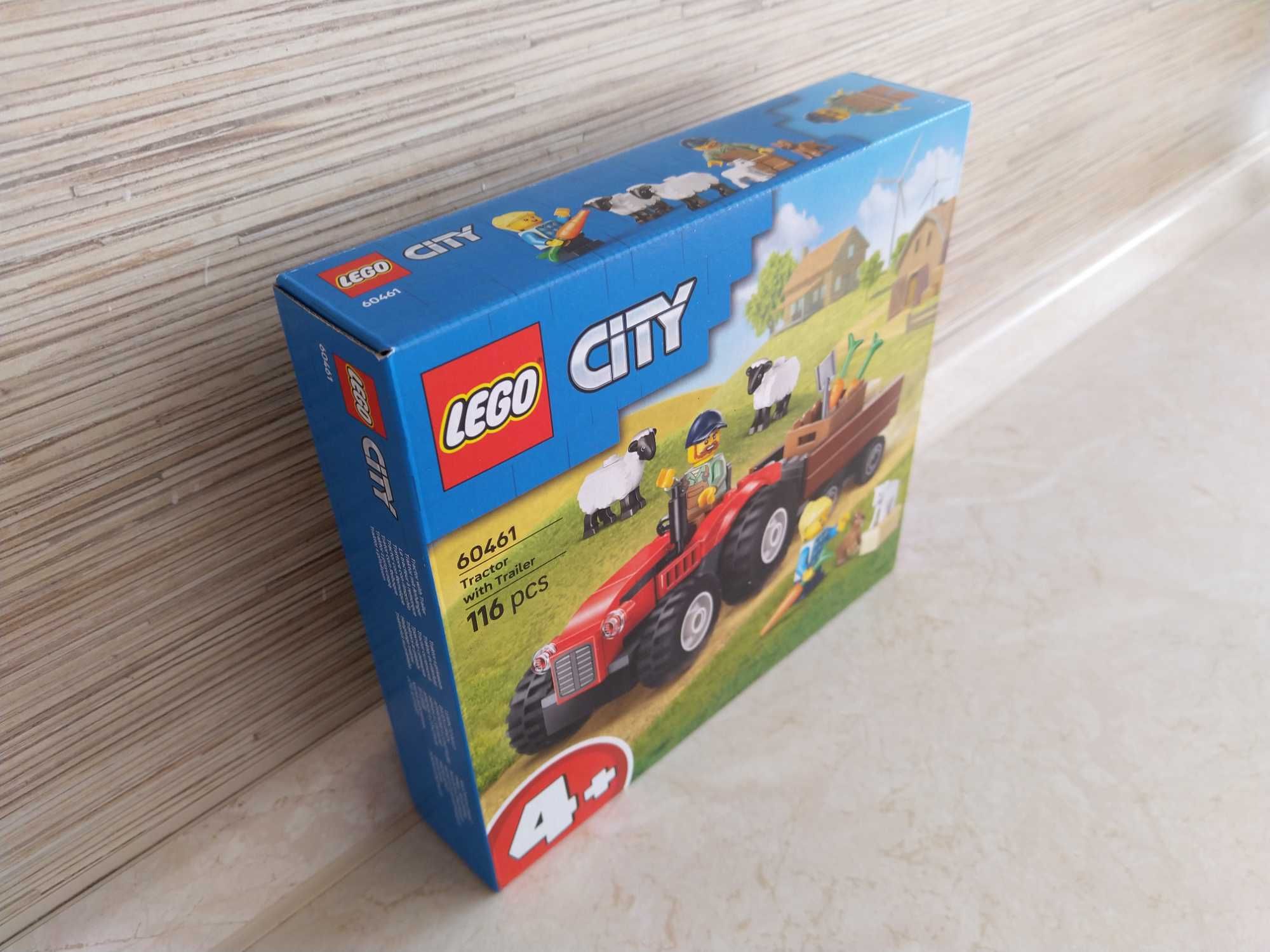NOWE Klocki 60461 LEGO City Czerwony Traktor z Przyczepą i Owcą