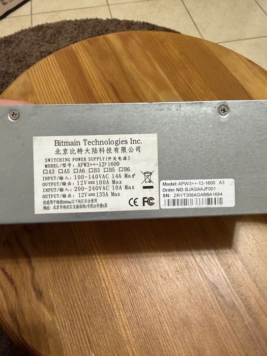 Блок питания Bitmain APW3++ блок живлення