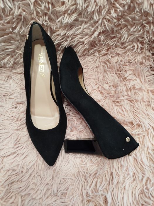 Buty czółenka szpilki czarne 37