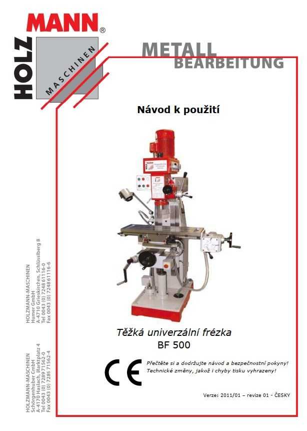 Frezarka BF 500 Dokumentacja Techniczno-Ruchowa