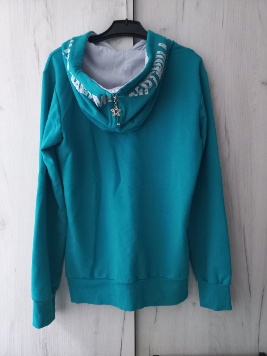 Turkusowa bluza z kapturem, rozm. M