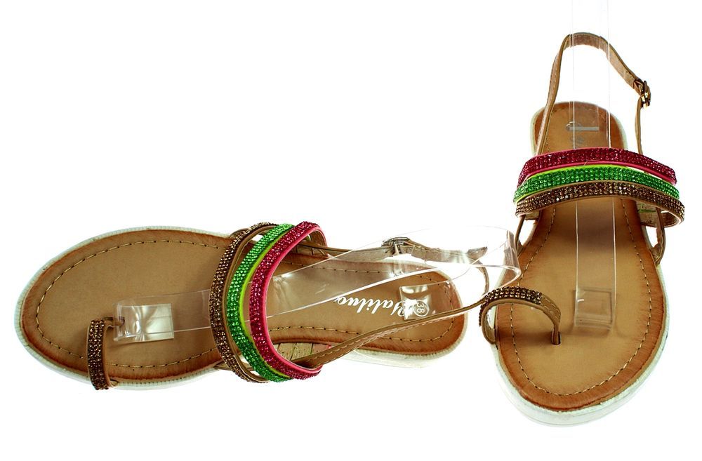 Rozmiar: 39 Sandały Japonki Buty Damskie Kolorowe 6011