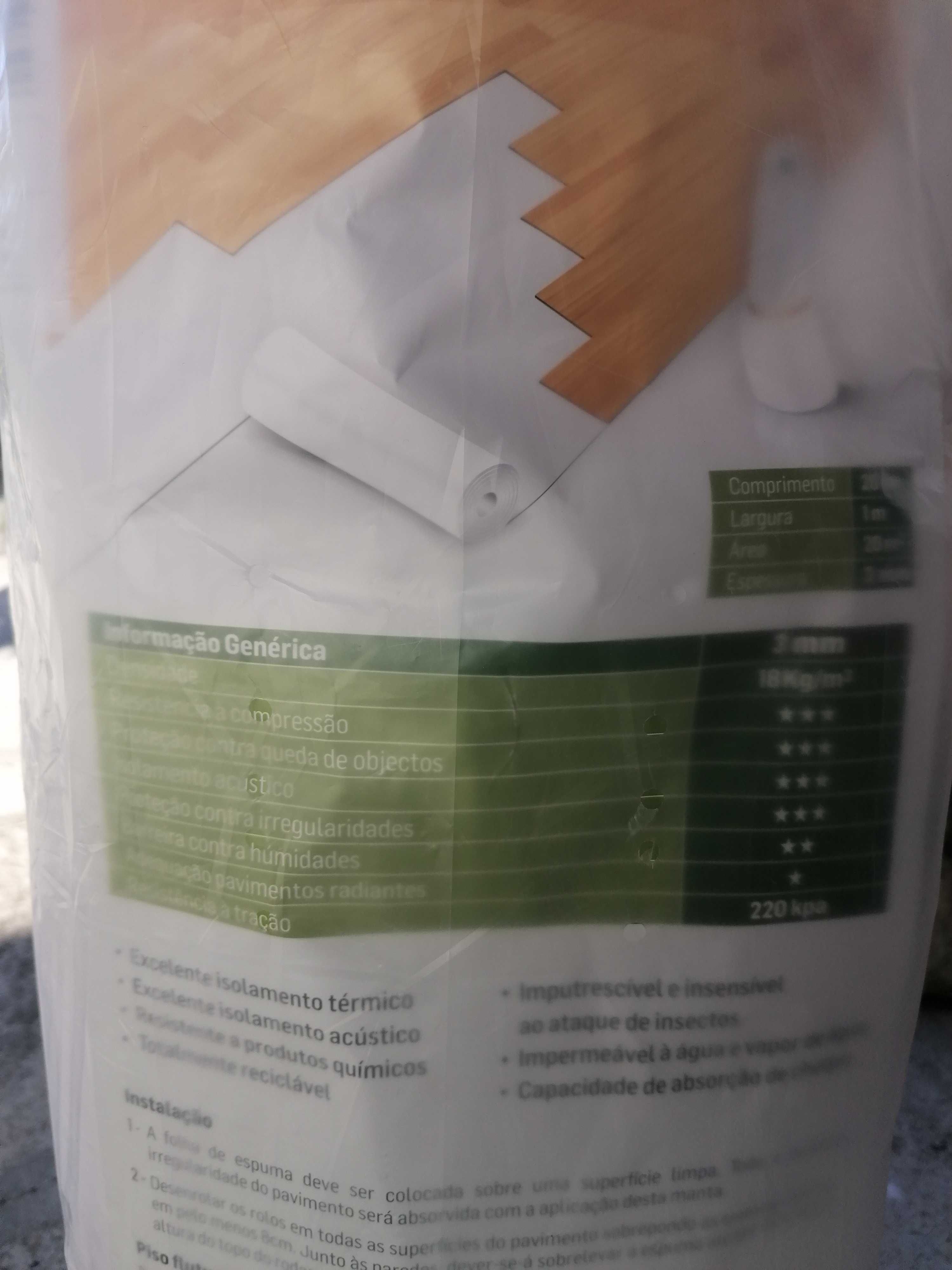 Chão Flutuante + Espuma isolamento PVC novos, nas embalagens