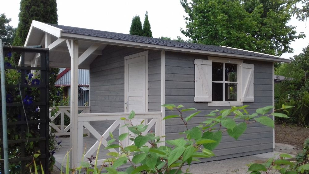 Drewniany domek ogrordowy , letniskowy, altana na działkę 4x4,5m