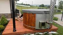 Balia ogrodowa KOMPLET OPCJA/Jacuzzi ogrodowe/Ruska Bania/Gorąca bania