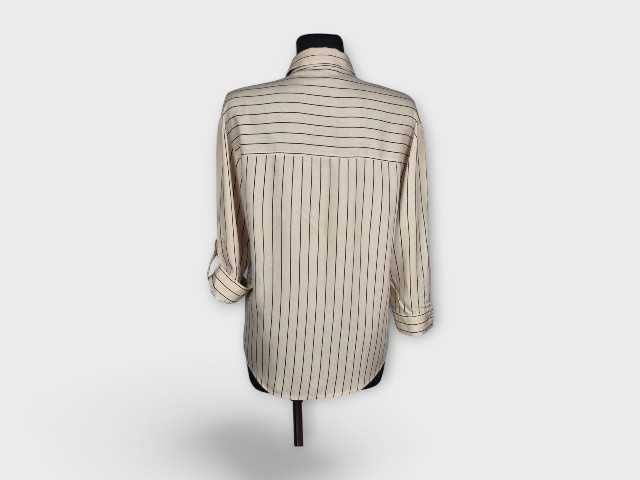Koszula Bershka M 38 beżowa w paski wiskoza elegancka