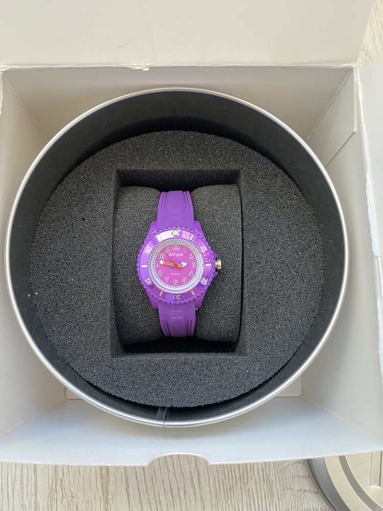Nowy zegarek dziecięcy fioletowy AM:PM