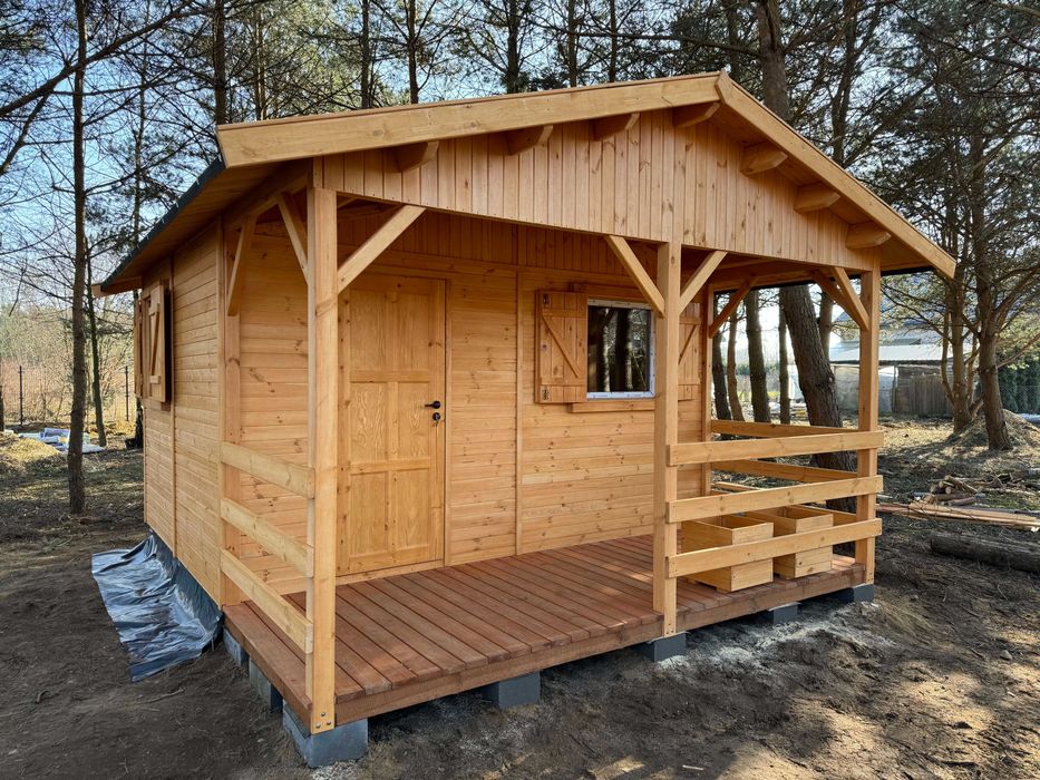 domek drewniany domki drewniane dom z drewna ocieplony 12 m2 WARBIT