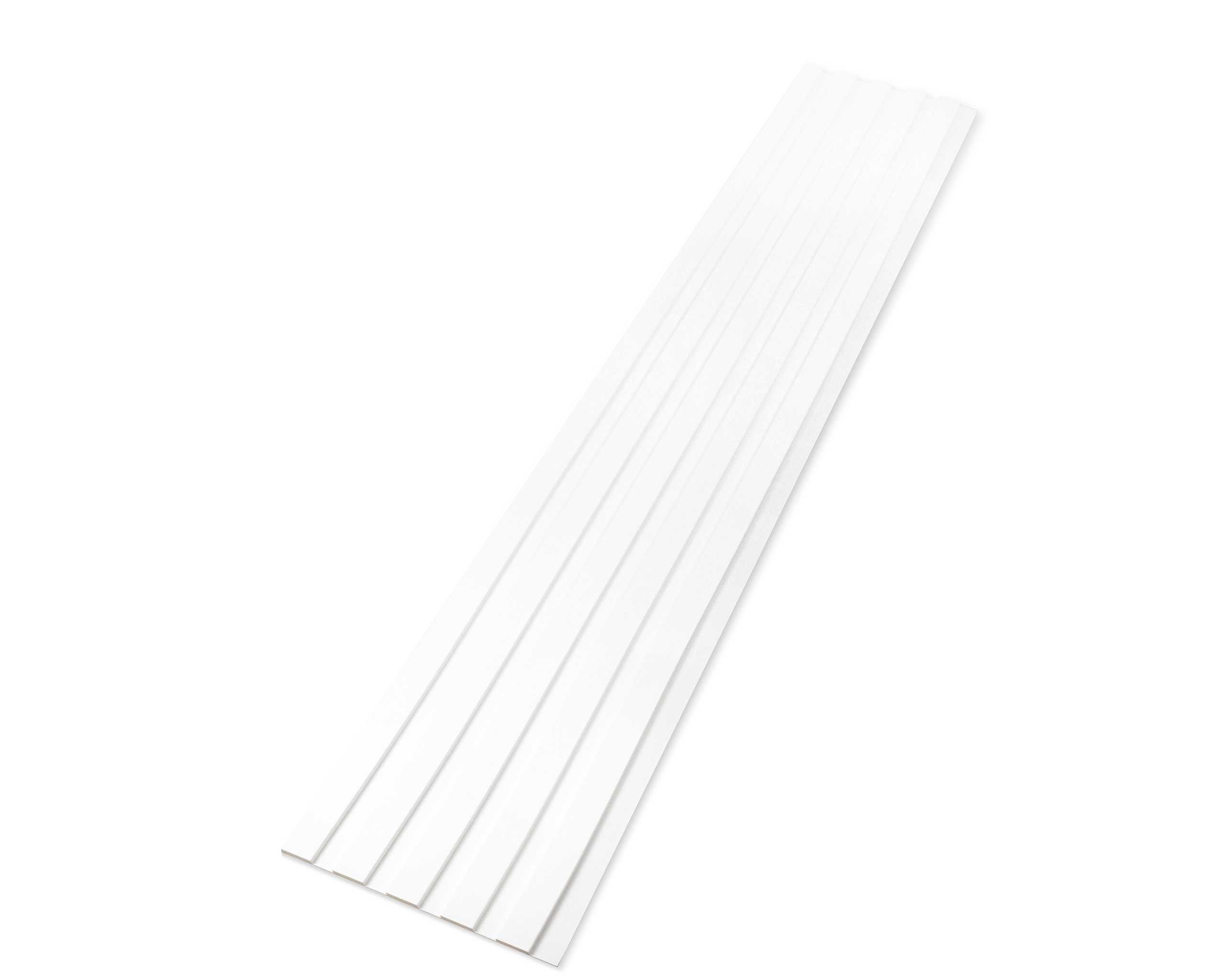 Lamele ścienne na białej płycie HDF - 275 cm x 29,75 cm - Dąb i inne