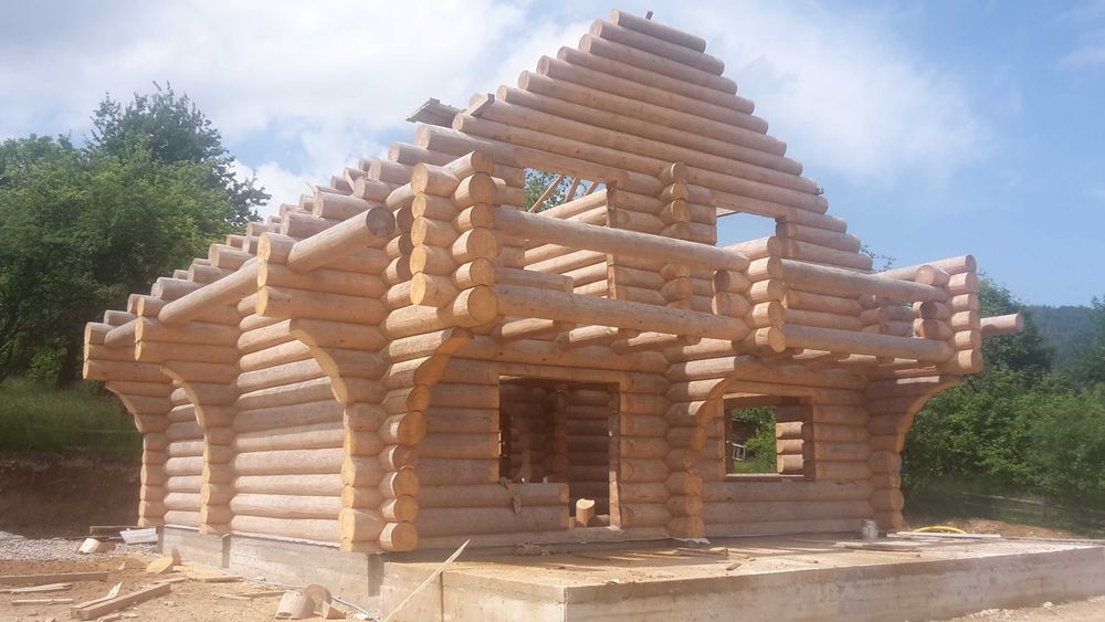 Деревяні будинки і бані із дикого зрубу