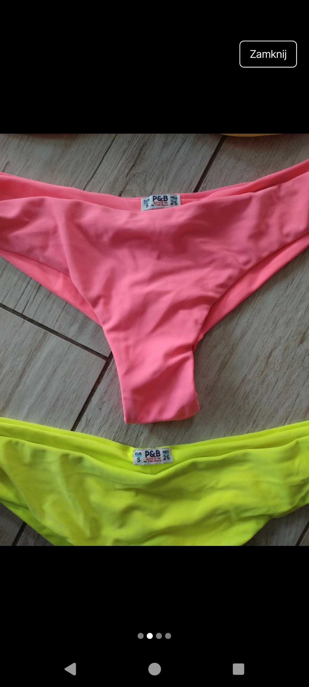 Strój kąpielowy neonowy S Pull&Bear 2 pary majtek