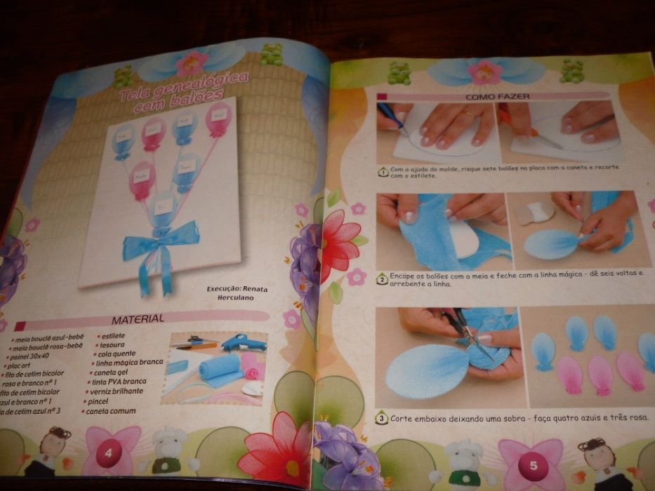 Revista e material da técnica meia de seda