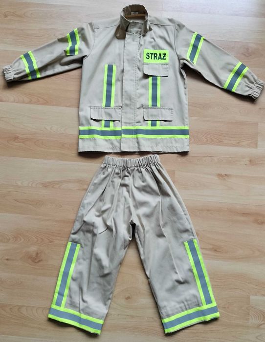 Strój strażaka piaskowy osp psp - dla dziecka 3-5 lat