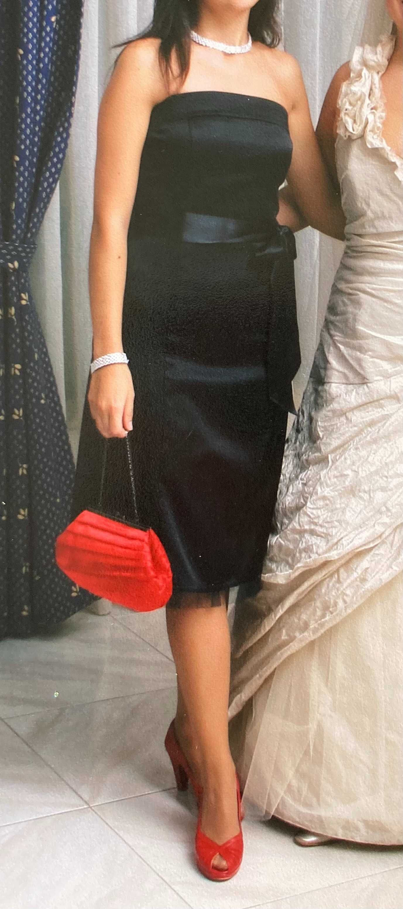 Vestido de cetim de cerimónia K-KOU (tamanho S)