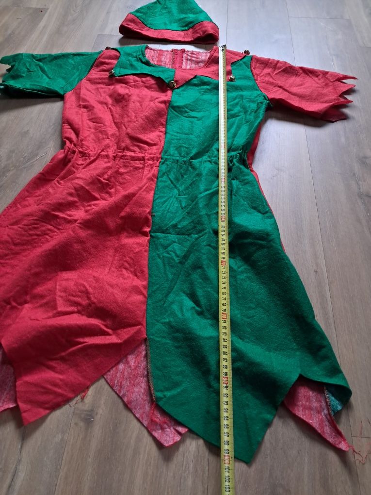 Elf elfka sukienka strój przebranie S 36 damskie + czapka