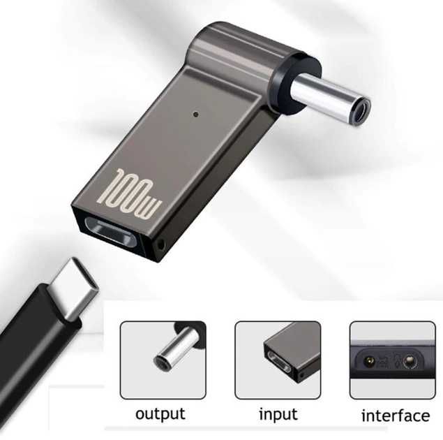 Адаптер STLab USB Type-C to DC Male Jack 5.5x1.7 mm для ноутбуків