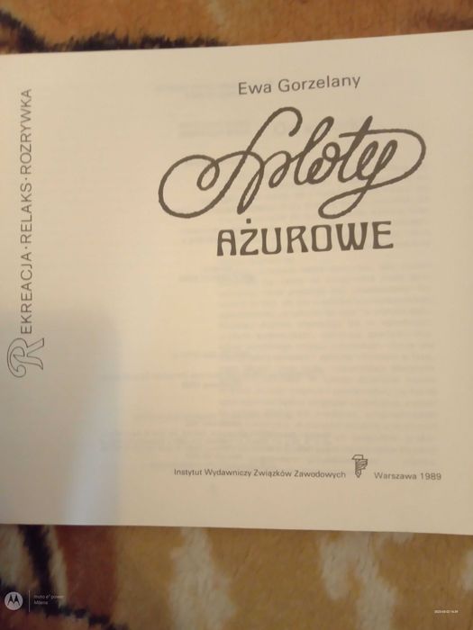 Sprzedam książkę sploty ażurowe Ewa Gorzelany
