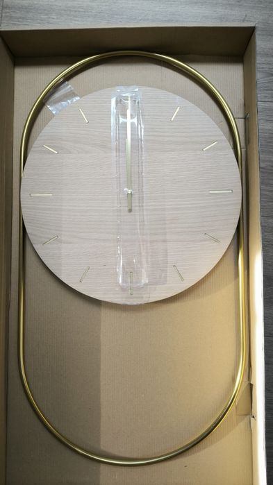 Nowy Zegar drewniany dąb mosiądz Andersen Anders