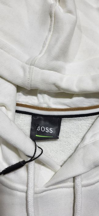 Boss biała bluza dresowa męska unisex premium hugo S M