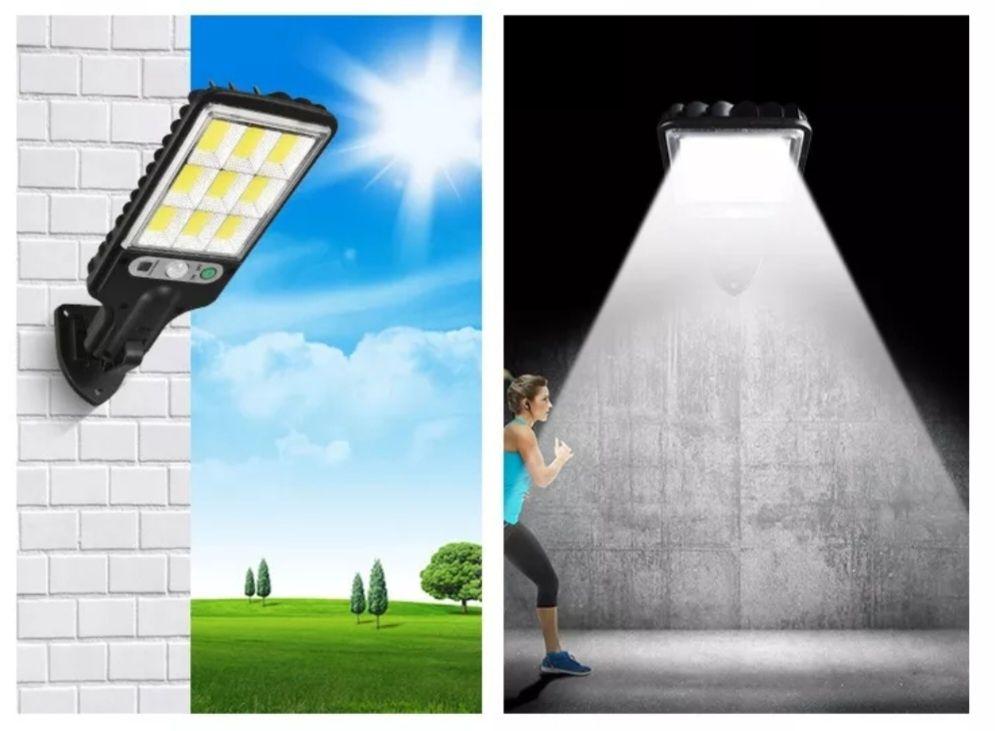 Lampka solarna z panelem czujnik ruchu + Pilot
