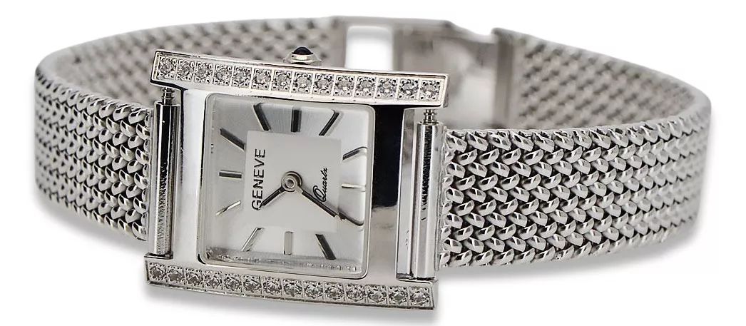 Zegarek damski białe 14k złoto z BRYLANTAMI 0.25ct lwd035wds&lbw003w P