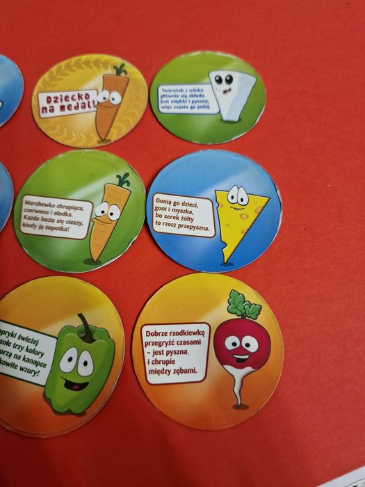 Magnesy na lodówkę dla dzieci 9 sztuk warzywa  .STARE Czasy.