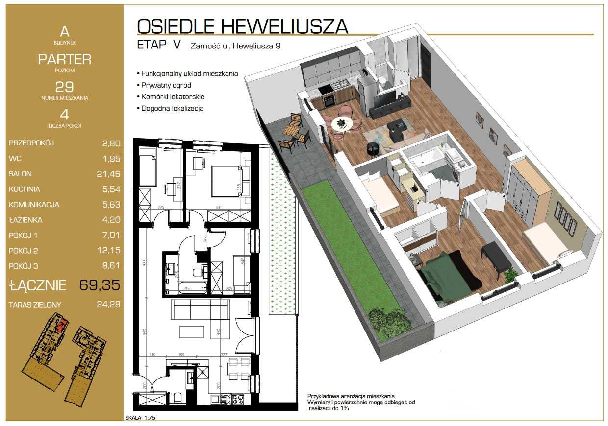 Nowe mieszkanie nr A29 na Osiedlu Heweliusza w Zamościu