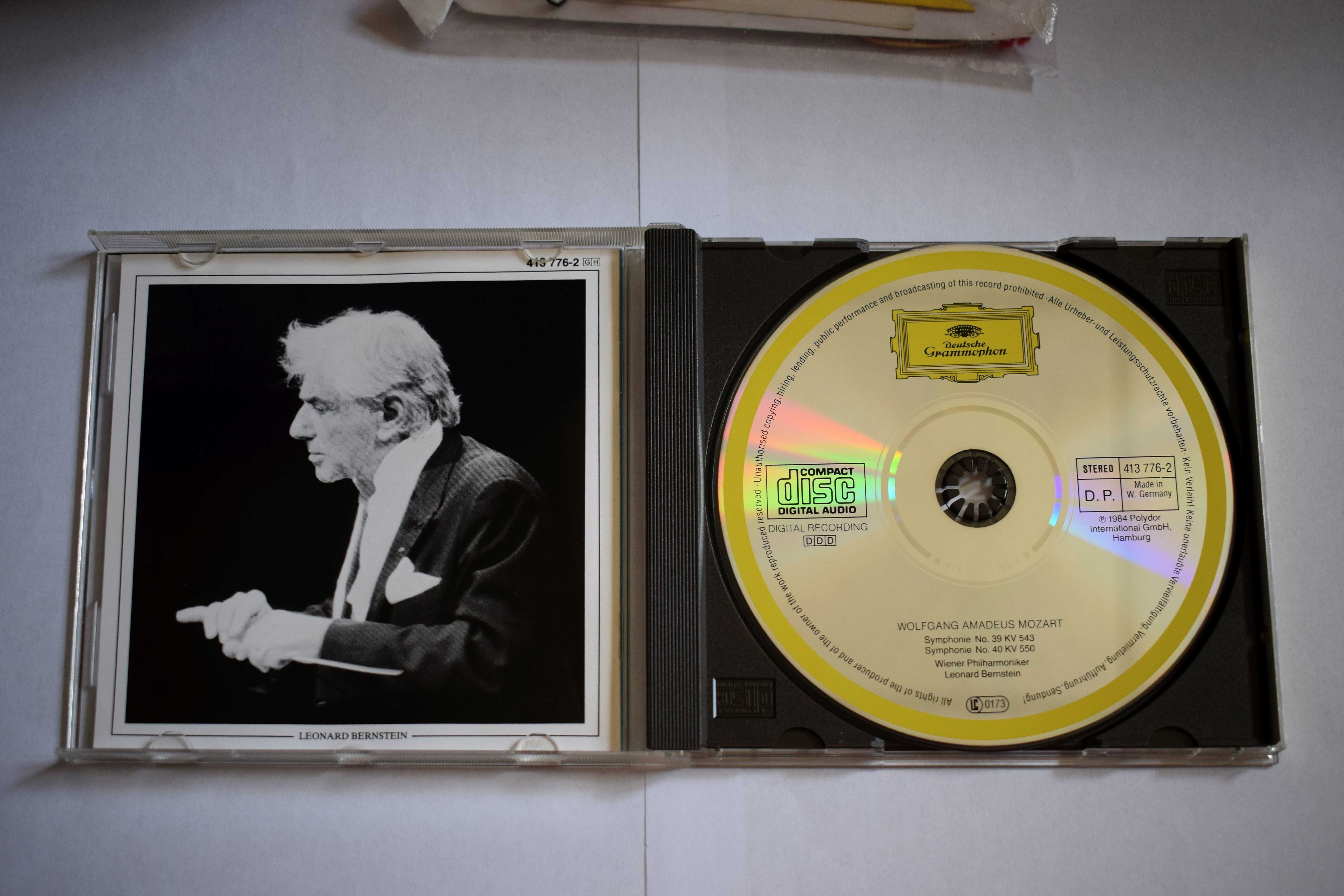 CD Bernstein Wiener Philharmoniker Mozart Symphonien 39 & 40 DG jak no