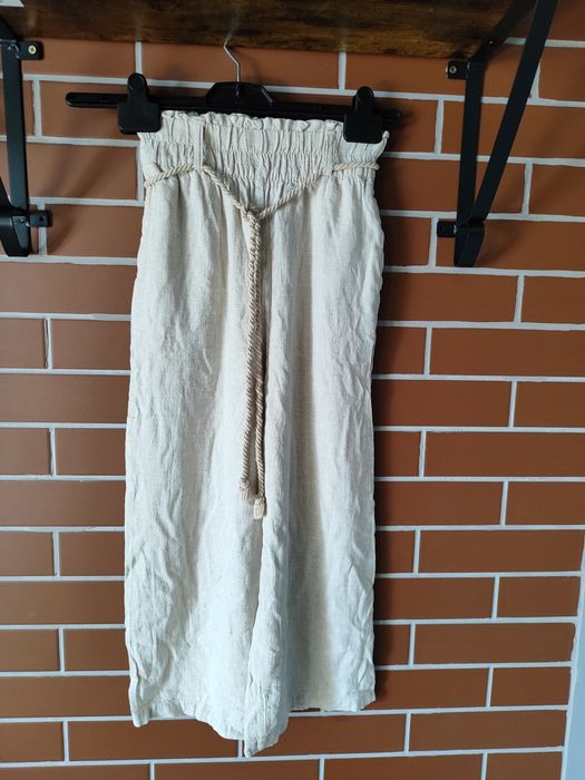 Lniane spodnie H&M 34