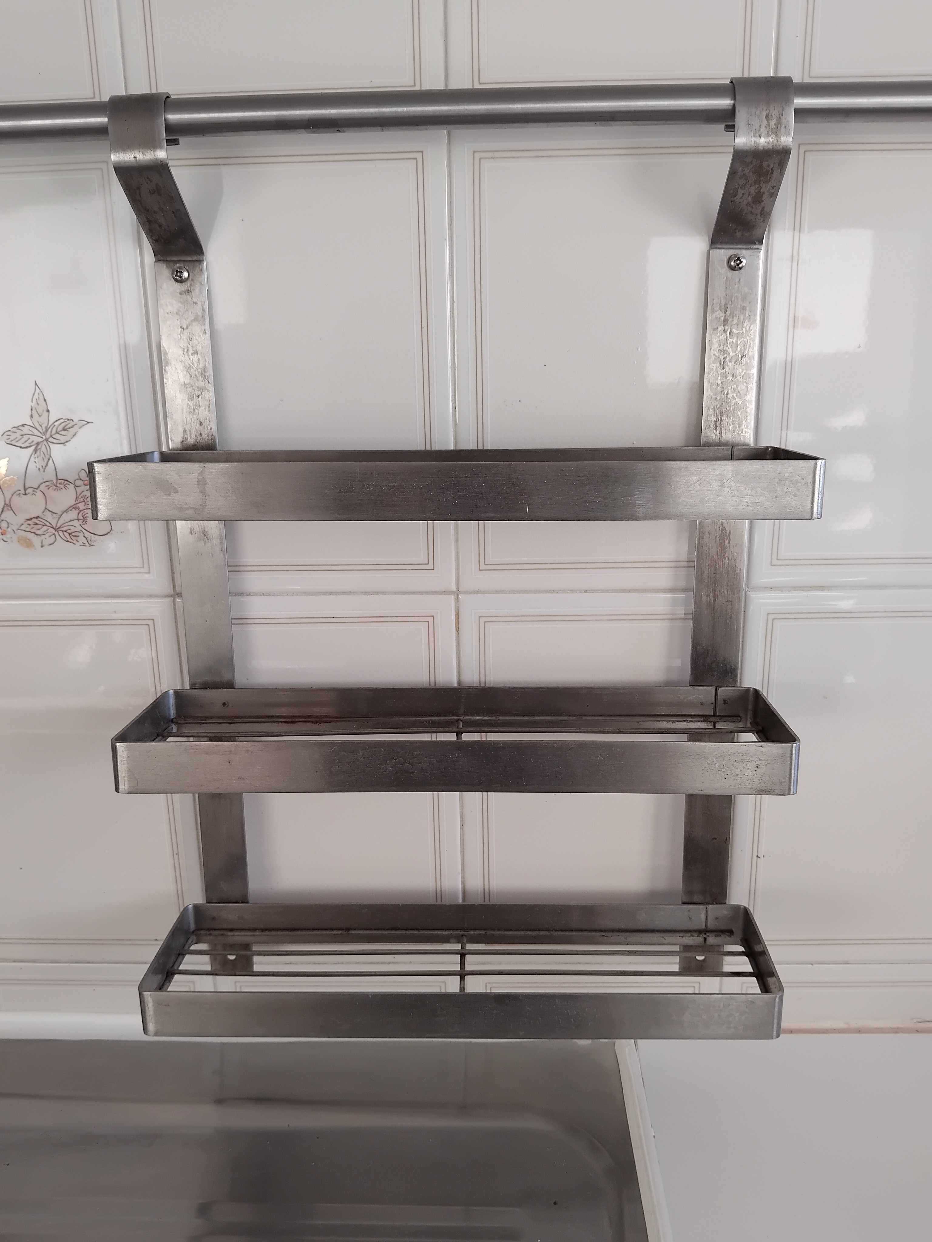 Prateleira Inox Organizador de cozinha Sistema Grundtal Ikea