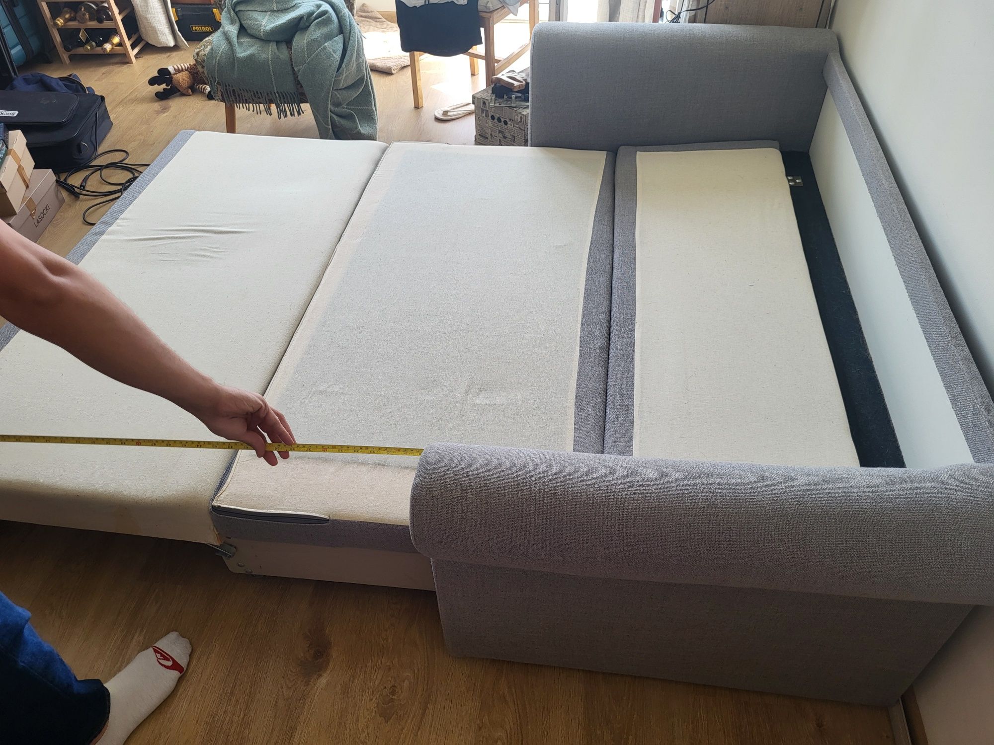 Kanapa rozkładana szara sofa abra meble