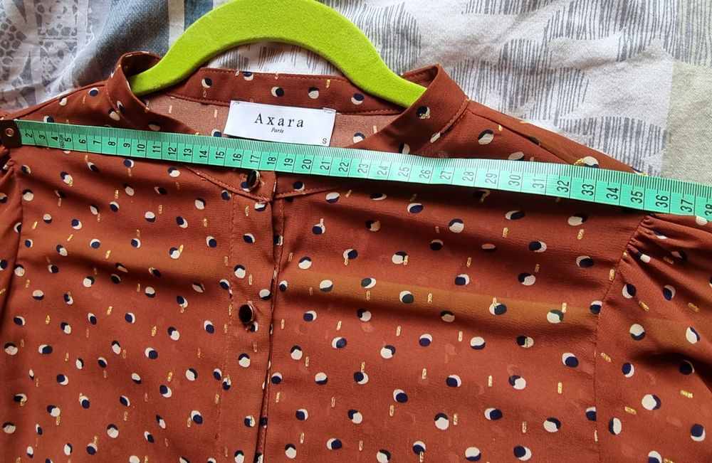 Brązowa koszula z bufiastymi rękawami Axara S