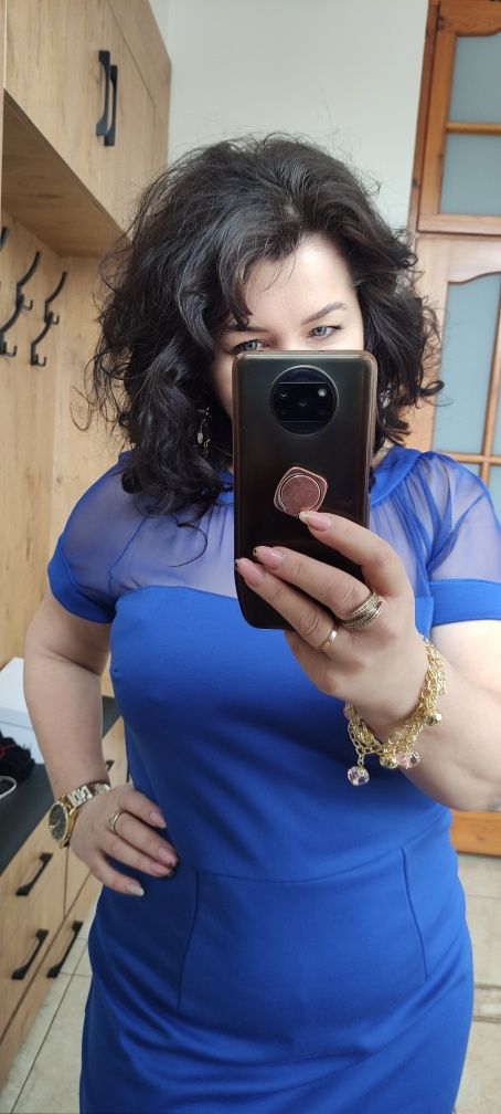 Chabrowa sukienka wesele komunia chrzciny rozmiar xl-2 XL