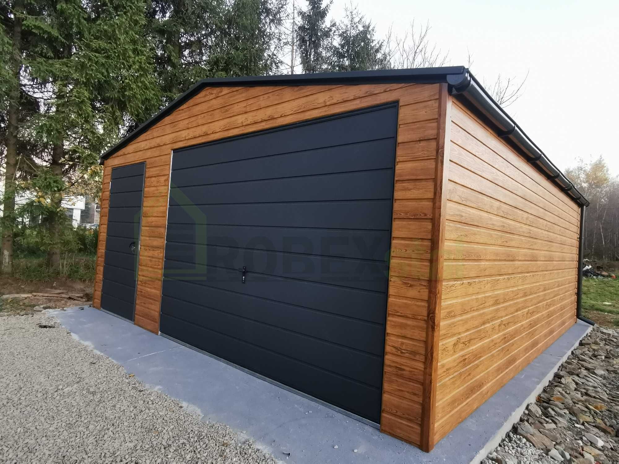 Garaż blaszany 9x5 garaż trzystanowiskowy drewnopodobny producent 6x6