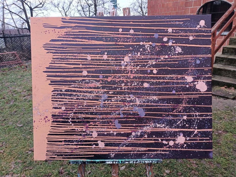 Obraz olejny/akryl abstrakcyjny 100x80 cm