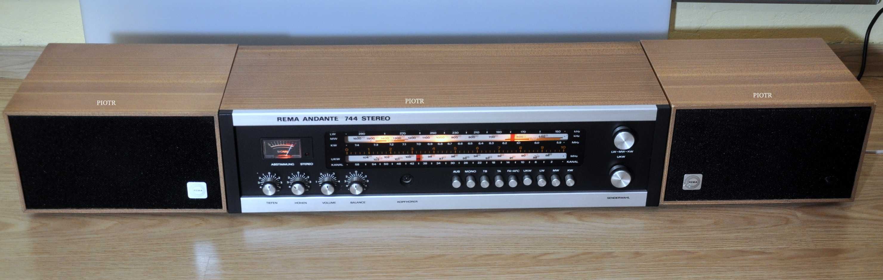 Amplituner REMA ANDANTE 744 Stereo z kolumnami. Oryginał