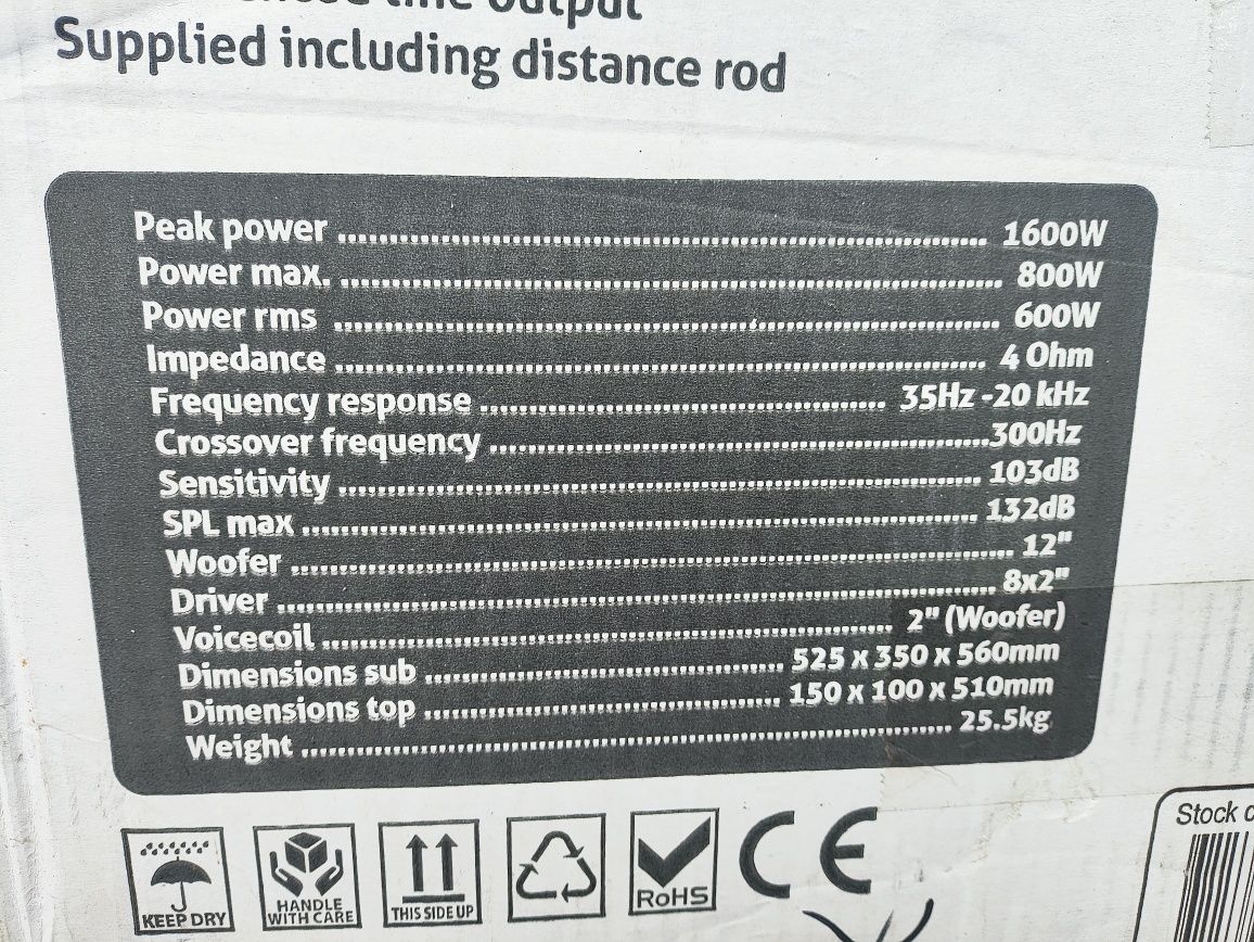 Aktywne Nagłośnienie Kolumny słupkowe Power Dynamics  PD812a zestaw
